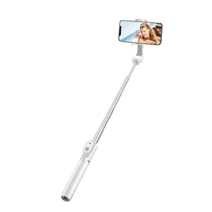 Selfie stick Bluetooth Wireless z funkcją obracania statywu o 360° w kolorze białym - Selfie stick - miniaturka - grafika 1