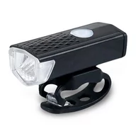 Lampki rowerowe - Latarka rowerowa ładowana przez USB Rebike, czarny - miniaturka - grafika 1