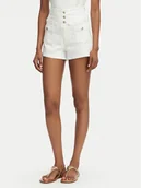 Spodenki damskie - Guess Szorty jeansowe W6GD57 D0853 Biały Regular Fit - miniaturka - grafika 1
