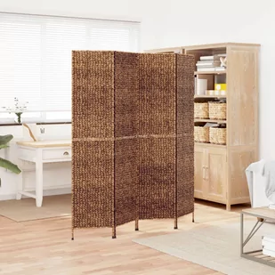 vidaXL Parawan pokojowy 4-panelowy, brązowy, 163x180 cm, hiacynt wodny - Parawany - miniaturka - grafika 1