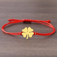 Bransoletki - Bransoletka na rzemyku z czterolistną koniczyną - miniaturka - grafika 1