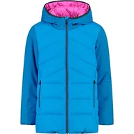 Kurtki i płaszcze dla dziewczynek - CMP - Kid G Jacket Long Fix Hood, Girl, Turchese, 104 - miniaturka - grafika 1