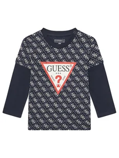 Guess Bluzka N5YI09 K8HM4 Granatowy Regular Fit - Bluzki damskie - miniaturka - grafika 1