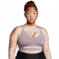 Bielizna sportowa damska - Damski biustonosz treningowy Under Armour Vanish Seamless Low Bra - beżowy - miniaturka - grafika 1