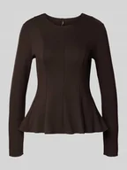 Bluzki damskie - Bluzka z długim rękawem o kroju shaped fit z mieszanki wiskozy model ‘KENYA’ - miniaturka - grafika 1