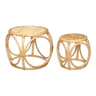 Zestaw 2 stolików Aoni rattan naturalny - Ławy i stoliki kawowe - miniaturka - grafika 1