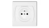 Gniazdka elektryczne - Karlik elektrotechnik LOGO Gniazdo pojedyncze z/u biały LGP-1z LGP-1zp - miniaturka - grafika 1