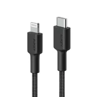 Kable USB - Aukey CB-CL03 NYLONOWY KABEL USB C-LIGHTNING 2M PD CB-CL03 BLACK - miniaturka - grafika 1