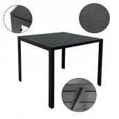Stoły ogrodowe - ALUMINIOWY STÓŁ OGRODOWY ALLEN 90x90 NA TARAS Z BLATEM POLYWOOD CZARNY - miniaturka - grafika 1