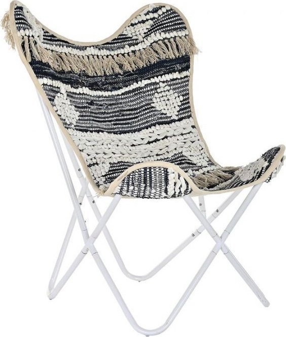 DKD Home Decor Zhradn stolika DKD Home Decor Czarny Bawełna Biały Żelazo 74 x 65 x 90 cm