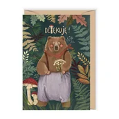 Kartki okolicznościowe i zaproszenia - Karnet okolicznościowy, Dziękuję z misiem - miniaturka - grafika 1