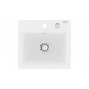 Mexen Milo zlewozmywak granitowy 1-komorowy 435 x 410 mm, biały - 6505441000-20 - Zlewozmywaki - miniaturka - grafika 1