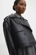 Kurtki damskie - Answear Lab kurtka damska kolor czarny przejściowa oversize - miniaturka - grafika 1