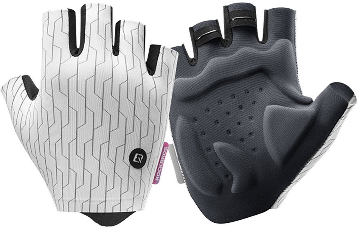 Rękawiczki kolarskie Rockbros MTB rozmiar: L - biało-czarne