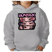 Bluzy dla dziewczynek - BLUZA DZIECIĘCA KPOP DEMON HUNTERS HUNTRIX 122-128 Z KAPTUREM BAWEŁNIANA - miniaturka - grafika 1