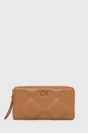 Portfele - Calvin Klein portfel damski kolor brązowy - miniaturka - grafika 1
