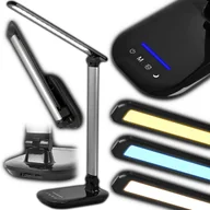 Lampy stojące - MOCNA Lampka biurkowa LED na biurko nocna szkolna 9W automatyczny wyłącznik LDL-103 - miniaturka - grafika 1