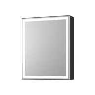 Szafki łazienkowe - Szafka łazienkowa wisząca z lustrem led Krofam Neo 50 cm czarny mat 160-0102 - miniaturka - grafika 1