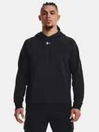 Bluzy męskie - Męska bluza z kieszenią kangurka Rival Fleece Under Armour 1379757-001 Czarny - miniaturka - grafika 1