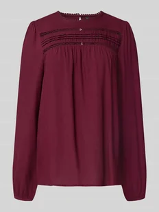 Bluzka z długim rękawem o kroju regular fit z czystej wiskozy model ‘DEBBIE’ - Bluzki damskie - miniaturka - grafika 1