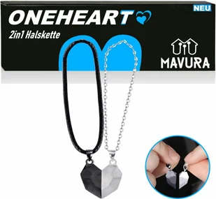 ONEHEART magnetyczne serce podwójny łańcuszek 2w1 naszyjnik damski naszyjnik męski - Naszyjniki męskie - miniaturka - grafika 1