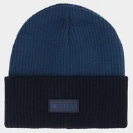 Czapki damskie - Czapka Dziecięca 4F Zimowa Beanie Granatowa 4FJWAW24ACAPM427 Granatowy - miniaturka - grafika 1