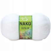 Pasmanteria - Włóczka Nako Rekor kol. 208 biały - miniaturka - grafika 1