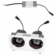 Lampy ogrodowe - Wpuszczana lampa z modułem LED i zasilaczem SPILIO H190.05 + 2xHM190 4000K + SPILIO HT190 DIM Maxlight LED 10W 4000K IP65 biała czarna - miniaturka - grafika 1