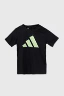 Koszulki dla chłopców - adidas t-shirt dziecięcy kolor czarny z nadrukiem - miniaturka - grafika 1