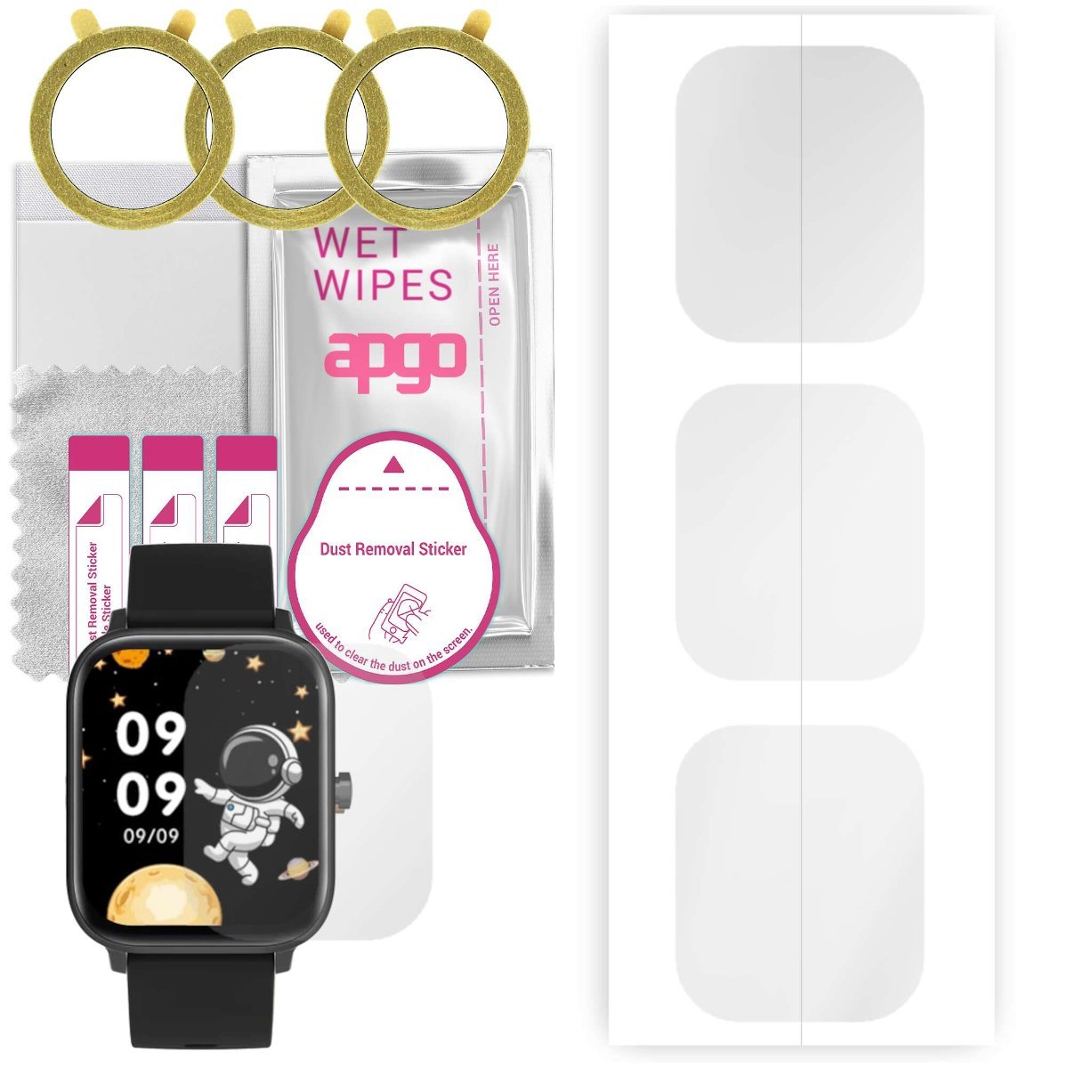 3x Folia hydrożelowa do Colmi P8 GT - apgo Smartwatch Hydrogel Protection Ochrona na ekran smartwatcha