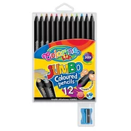 Przybory szkolne - Colorino - Kids Kredki ołówkowe okrągłe Jumbo 12 kolorów + temperówka - miniaturka - grafika 1