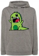 Bluzy męskie - Bluza męska nadruk zielony Potwór DINO r.XXL - miniaturka - grafika 1