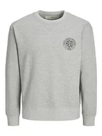 Bluzy męskie - JACK & JONES Męska bluza Rdddean Sweat Crew Neck L/S Sn, jasnoszary melanżowy, S - miniaturka - grafika 1