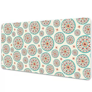 Duża mata na biurko Indyjski wzór geometryczny 90x45 cm - Podkładki na biurko - miniaturka - grafika 1
