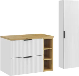 Zestaw meblowy 80cm z blatem i Szafką wysoką - Meble łazienkowe - miniaturka - grafika 1