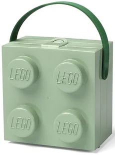 LEGO Pojemnik "Brick 4" w kolorze szarozielonym na lunch - 16,5 x 11,6 x 17,3 cm - Sztućce dla dzieci - miniaturka - grafika 1