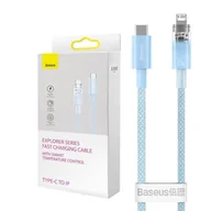 Kable - Kabel szybko ładujący Baseus USB-C do Lightning Explorer Series 2m, 20W (niebieski) - miniaturka - grafika 1