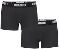 Majtki męskie - Bokserki Brandit Logo - 2 Pary Black + Black-S - miniaturka - grafika 1