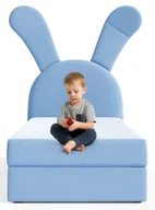 Łóżka dla dzieci i młodzieży - Niebieskie łóżko kontynentalne dla dziecka 100x200 cm N8-M53 - miniaturka - grafika 1