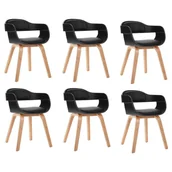 Krzesła - vidaXL Krzesła stołowe 6 szt. czarne gięte drewno i sztuczna skóra 3092391 - miniaturka - grafika 1