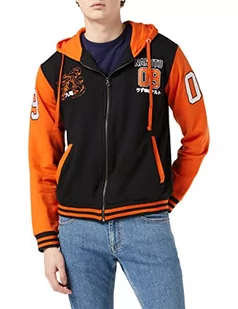 cotton division Męska bluza z kapturem, czarny / pomarańcozwy, XXL - Bluzy męskie - miniaturka - grafika 1