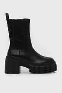 Botki damskie - Steve Madden sztyblety skórzane Ballistic damskie kolor czarny na słupku - miniaturka - grafika 1
