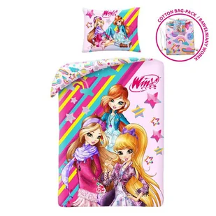 Pościel 140x200 Winx czarodzeijki różowa poszewka 70x90 + worek bawełniany Kids Halantex - Pościel dla dzieci - miniaturka - grafika 1