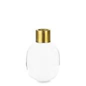 Wazony i flakony - Wazon Szklany Przezroczysty Złota Obwódka H:11,5Cm - miniaturka - grafika 1