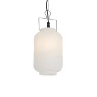 Lampy ogrodowe - QAZQA Lampa wisząca zewnętrzna biała 20 cm z wtyczką IP44 - Pion - miniaturka - grafika 1