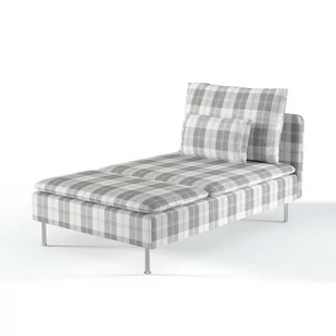 Dekoria pl pl Pokrowiec na szezlong Söderhamn krata szaro-biała 93 x 151 x 83 cm Edinburgh 1009-115-79 - Pokrowce na meble - miniaturka - grafika 1
