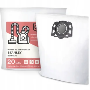 20x Worek do Odkurzacza Stanley Boris 20 Syntetyczny Flizelinowy Worki D G9 - Worki do odkurzaczy - miniaturka - grafika 1