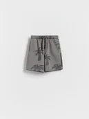 Spodenki dla niemowląt - Reserved - Bawełniane szorty z nadrukiem - ciemnoszary - miniaturka - grafika 1