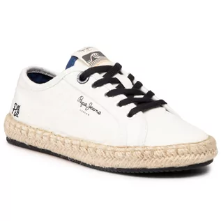 Espadryle damskie - Pepe Jeans Espadryle Tourist Combi Boy PBS10093 Off White 803 - grafika 1