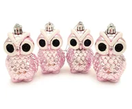 Bombki - Bombki choinkowe różowe sowy komplet 4 sztuki nietłukące się - miniaturka - grafika 1